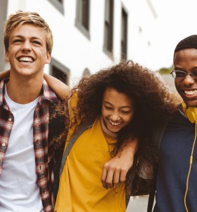 happy group of teens