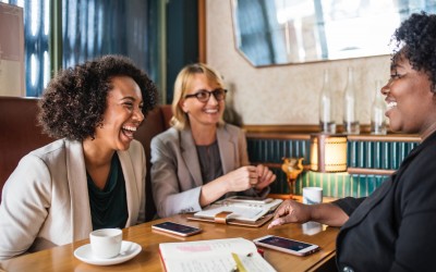 Women Socializing at a Restaurant