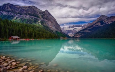 lake and mountains