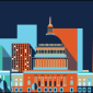 Stylized Graphic of DC government buildings