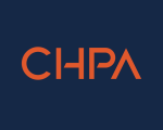 Orange CHPA logo on dark blue background