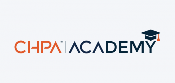 Orange and blue CHPA Academy logo