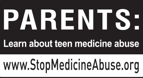 black and white logo for stopmedicineabuse.org