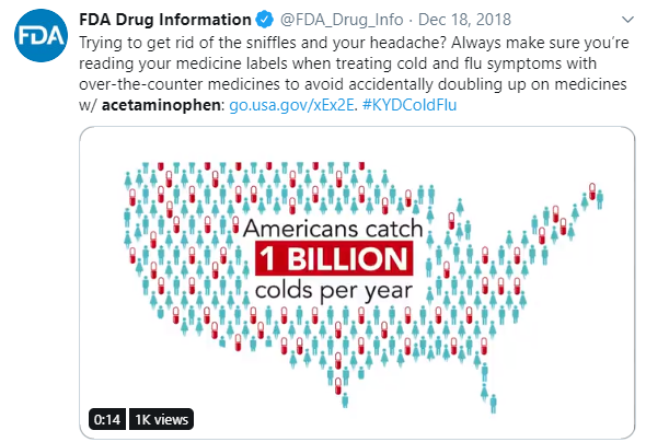 FDA tweet with graphical representation of the U.S.